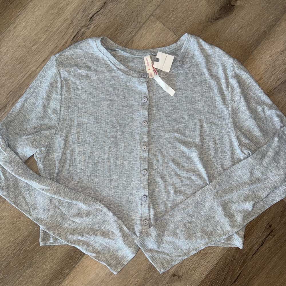 NWT Lyrebird Heather Gray Button Up Cardigan Sweater size XL Anthropologie